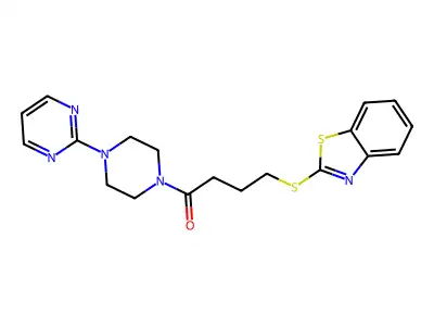 4-(1,3-Benzothiazol-2-ylsulfanyl)-1-(4-pyrimidin-2-ylpiperazin-1-yl)butan-1-one structure