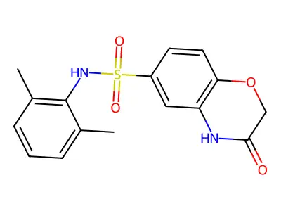 N-(2,6-dimethylphenyl)-3-oxo-3,4-dihydro-2H-1,4-benzoxazine-6-sulfonamide structure