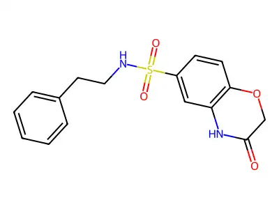 3-oxo-N-(2-phenylethyl)-3,4-dihydro-2H-1,4-benzoxazine-6-sulfonamide structure