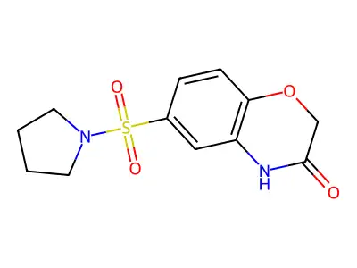 6-pyrrolidin-1-ylsulfonyl-4H-1,4-benzoxazin-3-one structure