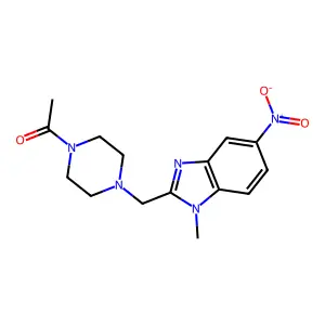 1-[4-[(1-Methyl-5-nitrobenzimidazol-2-yl)methyl]piperazin-1-yl]ethanone structure