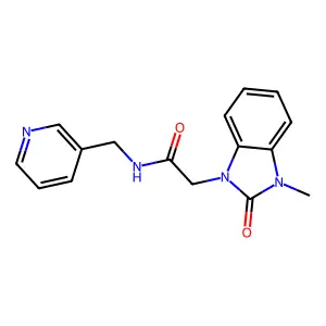 2-(3-methyl-2-oxobenzimidazol-1-yl)-N-(pyridin-3-ylmethyl)acetamide structure
