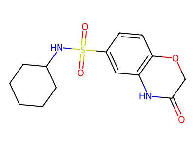 N-cyclohexyl-3-oxo-3,4-dihydro-2H-1,4-benzoxazine-6-sulfonamide structure