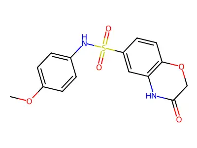 N-(4-methoxyphenyl)-3-oxo-3,4-dihydro-2H-1,4-benzoxazine-6-sulfonamide structure