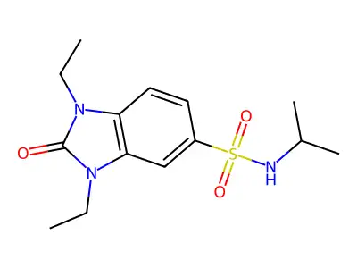 1,3-diethyl-2-oxo-N-propan-2-ylbenzimidazole-5-sulfonamide structure