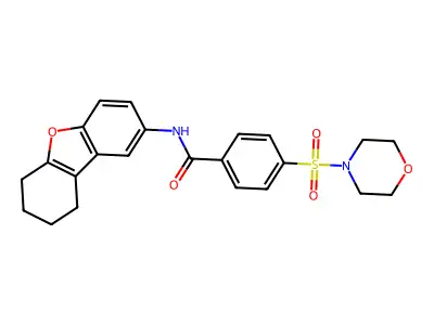 4-morpholin-4-ylsulfonyl-N-(6,7,8,9-tetrahydrodibenzofuran-2-yl)benzamide structure