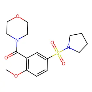4-[2-Methoxy-5-(pyrrolidin-1-ylsulfonyl)benzoyl]morpholine structure