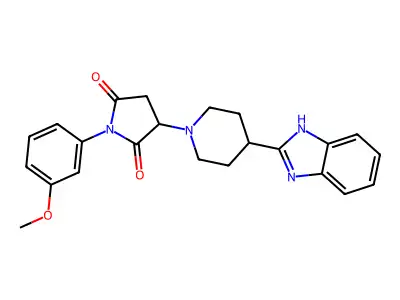 3-[4-(1H-benzimidazol-2-yl)piperidin-1-yl]-1-(3-methoxyphenyl)pyrrolidine-2,5-dione structure