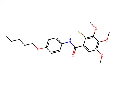 2-bromo-3,4,5-trimethoxy-N-[4-(pentyloxy)phenyl]benzamide structure
