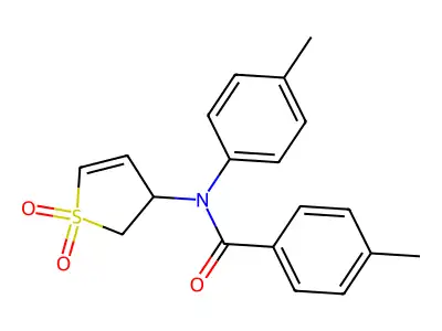 N-(1,1-dioxo-2,3-dihydrothiophen-3-yl)-4-methyl-N-(4-methylphenyl)benzamide structure