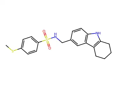 4-methylsulfanyl-N-(6,7,8,9-tetrahydro-5H-carbazol-3-ylmethyl)benzenesulfonamide structure