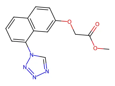 Acetic acid, 2-[[8-(1H-1,2,3,4-tetrazol-1-yl)-2-naphthalenyl]oxy]-, methyl ester structure