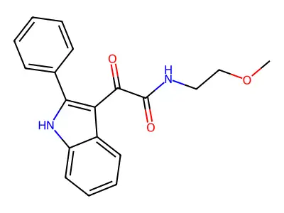N-(2-methoxyethyl)-2-oxo-2-(2-phenyl-1H-indol-3-yl)acetamide structure