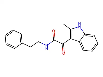 2-(2-methyl-1H-indol-3-yl)-2-oxo-N-(2-phenylethyl)acetamide structure