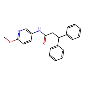 N-(6-methoxypyridin-3-yl)-3,3-diphenylpropanamide structure