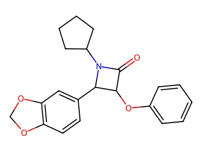 4-(1,3-Benzodioxol-5-yl)-1-cyclopentyl-3-phenoxyazetidin-2-one structure