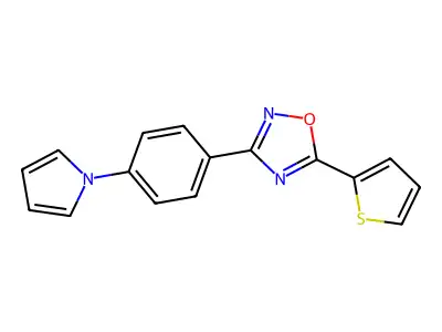 3-(4-Pyrrol-1-ylphenyl)-5-thiophen-2-yl-1,2,4-oxadiazole structure
