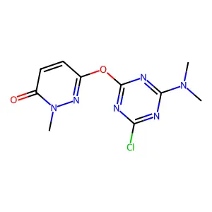 6-[[4-Chloro-6-(dimethylamino)-1,3,5-triazin-2-yl]oxy]-2-methylpyridazin-3-one structure