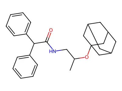 N-[2-(1-adamantyloxy)propyl]-2,2-diphenylacetamide structure