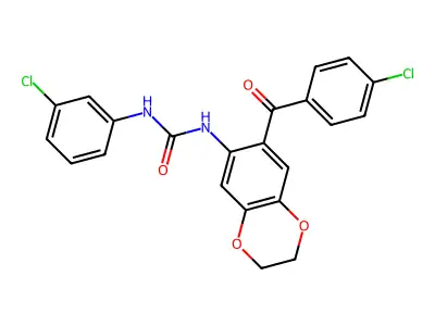 1-[7-(4-Chlorobenzoyl)-2,3-dihydro-1,4-benzodioxin-6-yl]-3-(3-chlorophenyl)urea structure