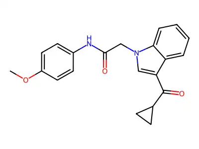 2-[3-(cyclopropanecarbonyl)indol-1-yl]-N-(4-methoxyphenyl)acetamide structure