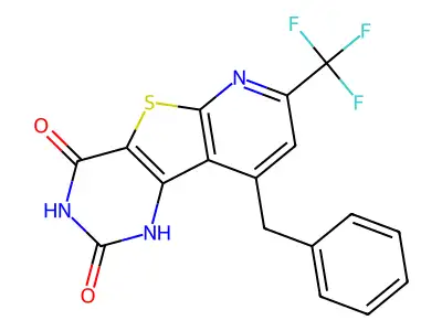 9-Benzyl-7-(trifluoromethyl)pyrido[3',2':4,5]thieno[3,2-d]pyrimidine-2,4-diol structure