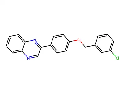 2-[4-[(3-Chlorophenyl)methoxy]phenyl]quinoxaline structure