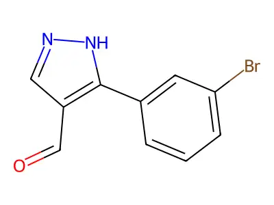 3-(3-bromophenyl)-1H-pyrazole-4-carbaldehyde structure