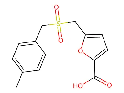 5-{[(4-Methylbenzyl)sulfonyl]methyl}-2-furoic acid structure