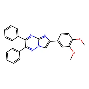 6-(3,4-Dimethoxyphenyl)-2,3-diphenylimidazo[1,2-b][1,2,4]triazine structure