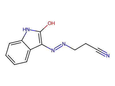 Propionitrile, 3-[N'-(2-oxo-1,2-dihydroindol-3-ylidene)hydrazino]- structure