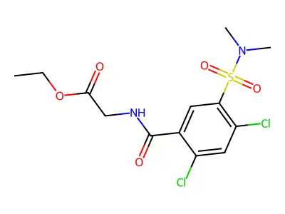 ethyl 2-(2,4-dichloro-5-(N,N-dimethylsulfamoyl)benzamido)acetate structure