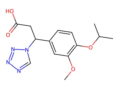 3-(4-isopropoxy-3-methoxyphenyl)-3-(1H-tetrazol-1-yl)propanoic acid structure