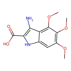 3-amino-4,5,6-trimethoxy-1H-indole-2-carboxylic acid structure