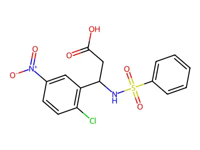 3-(2-Chloro-5-nitrophenyl)-3-[(phenylsulfonyl)amino]propanoic acid structure