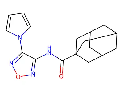Adamantane-1-carboxylic acid, (4-pyrrol-1-ylfurazan-3-yl)amide structure