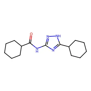N-(3-cyclohexyl-1H-1,2,4-triazol-5-yl)cyclohexanecarboxamide structure