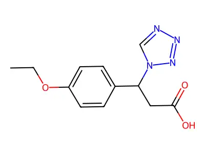 3-(4-ethoxyphenyl)-3-(1H-tetrazol-1-yl)propanoic acid structure