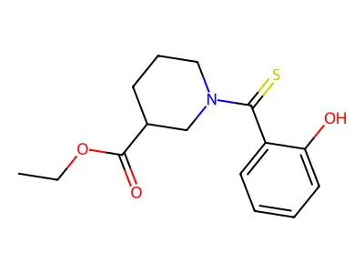 Ethyl 1-[(2-hydroxyphenyl)thioxomethyl]-3-piperidinecarboxylate structure