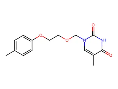 5-Methyl-1-[2-(4-methylphenoxy)ethoxymethyl]pyrimidine-2,4-dione structure