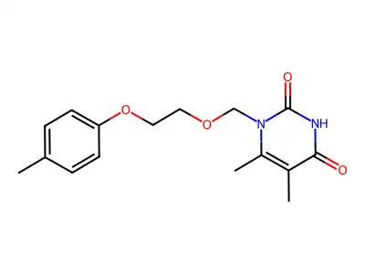 5,6-Dimethyl-1-[2-(4-methylphenoxy)ethoxymethyl]pyrimidine-2,4-dione structure