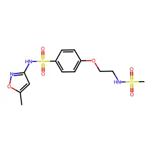 N-(5-methyl-3-isoxazolyl)-4-{2-[(methylsulfonyl)amino]ethoxy}benzenesulfonamide structure