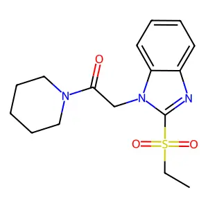 2-(ethylsulfonyl)-1-[2-oxo-2-(1-piperidinyl)ethyl]-1H-benzimidazole structure