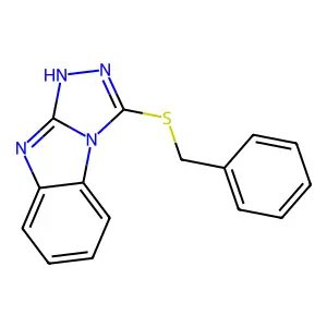 3-(benzylsulfanyl)-9H-[1,2,4]triazolo[4,3-a]benzimidazole structure