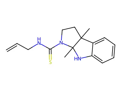 2H-Pyrrolo[2,3-b]indole-1-carbothioic acid, 3a,8a-dimethyl-3,3a,8,8a-tetrahydro-, allylamide structure