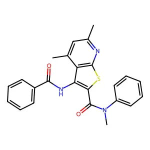 3-benzamido-N,4,6-trimethyl-N-phenylthieno[2,3-b]pyridine-2-carboxamide structure