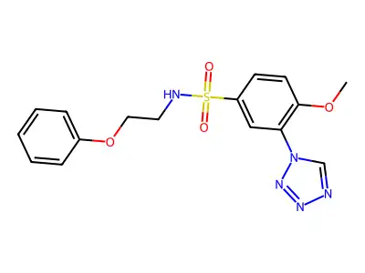 4-methoxy-N-(2-phenoxyethyl)-3-(1H-tetrazol-1-yl)benzenesulfonamide structure