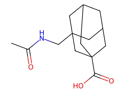 (5R,7S)-3-(acetamidomethyl)adamantane-1-carboxylic acid structure