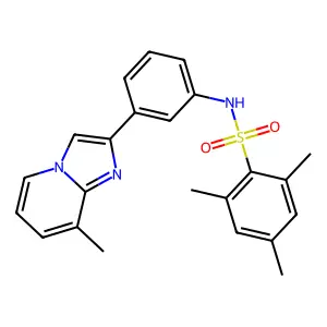 2,4,6-trimethyl-N-[3-(8-methylimidazo[1,2-a]pyridin-2-yl)phenyl]benzenesulfonamide structure