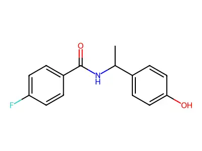 4-fluoro-N-[1-(4-hydroxyphenyl)ethyl]benzamide structure